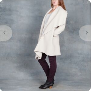 Harris Wharf London Blanket Coat Sz S Cream Boiled Wool